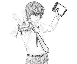 Death Note boyama sayfası,  coloring page, Pahalı Yagami Raito, 