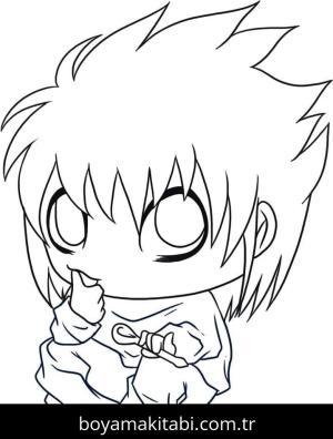 Death Note boyama sayfası – kolay boyama, eğitici aktivite