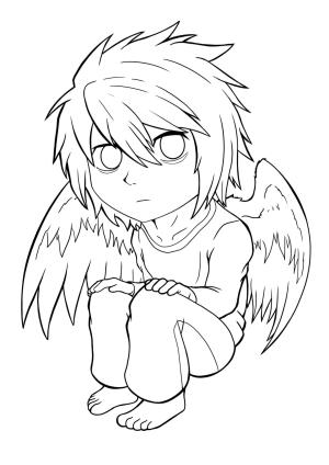 Death Note boyama sayfası,  coloring page, Melek L, 