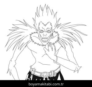 Death Note boyama sayfası – sevimli karakter, sanatsal çalışma