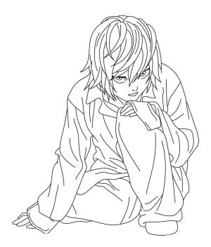 Death Note boyama sayfası,  coloring page, Near, 