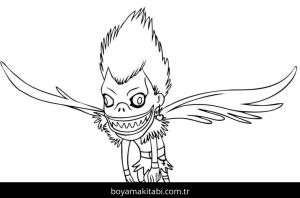 Death Note boyama sayfası – basit çizim, kolay boyama