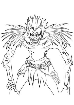 Death Note boyama sayfası,  coloring page, Ryuk Ölüm Tanrısı, 