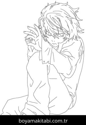 Death Note boyama sayfası – çocuklar için, çizgi film temalı
