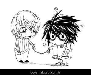 Death Note boyama sayfası – PDF indir, sevimli karakter