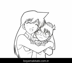 Dedektif Conan boyama sayfası – sanatsal çalışma, çocuklar için