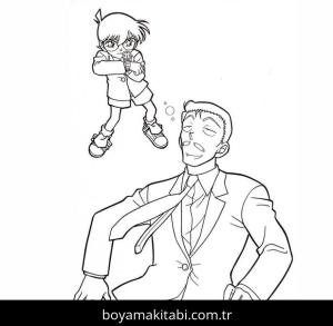 Dedektif Conan boyama sayfası – çocuklar için, çizgi film temalı