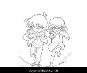 Dedektif Conan boyama sayfası – eğitici aktivite, yaratıcılık