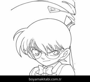 Dedektif Conan boyama sayfası – boyama çalışması, yaratıcılığı geliştirir