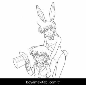 Dedektif Conan boyama sayfası – eğlenceli etkinlik, el becerilerini geliştirir