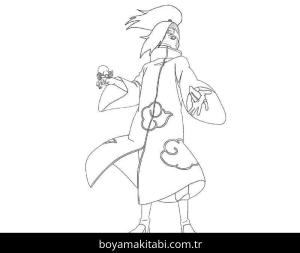 Deidara boyama sayfası – boyama çalışması, yaratıcılığı geliştirir