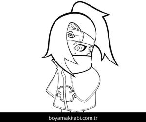 Deidara boyama sayfası – sanatsal çalışma, çocuklar için