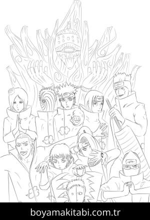 Deidara boyama sayfası – çocuklar için, çizgi film temalı