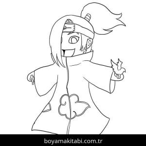 Deidara boyama sayfası – boyama etkinliği, çocuk aktivitesi