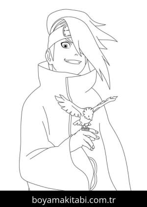 Deidara boyama sayfası – yaratıcılık, eğlenceli etkinlik