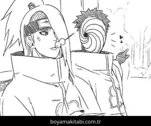 Deidara boyama sayfası – basit çizim, kolay boyama