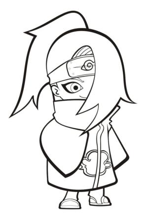 Deidara boyama sayfası,  coloring page, Chibi Akatsuki Deidara, 