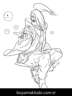 Deidara boyama sayfası – yaratıcılık, eğlenceli etkinlik