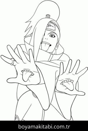 Deidara boyama sayfası – boyama çalışması, yaratıcılığı geliştirir