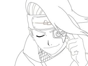 Deidara boyama sayfası,  coloring page, Deidara’nın Yüzü Gülümsüyor, 