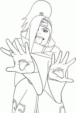 Deidara boyama sayfası,  coloring page, Akatsuki Deidara Üye, 