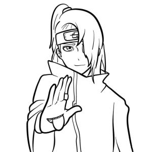 Deidara boyama sayfası,  coloring page, Serin Yüz Deidara, 