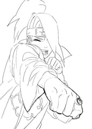 Deidara boyama sayfası,  coloring page, Ağlayan Deidara, 