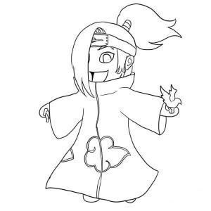 Deidara boyama sayfası,  coloring page, Chibi Deidara, 