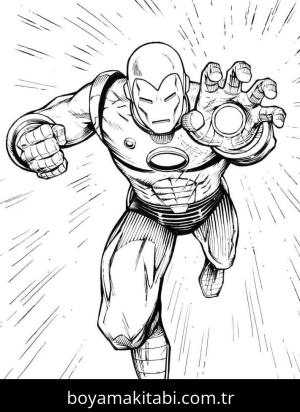 Demir Adam boyama sayfası – PDF indir, sevimli karakter