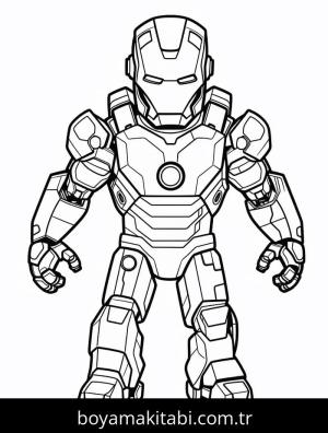 Demir Adam boyama sayfası – kolay boyama, eğitici aktivite