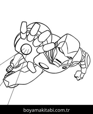 Demir Adam boyama sayfası – çizgi film temalı, basit çizim