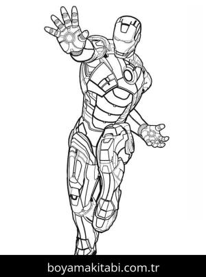 Demir Adam boyama sayfası – eğlenceli etkinlik, el becerilerini geliştirir