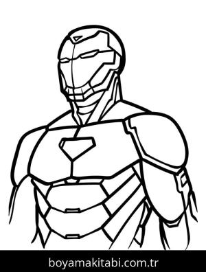 Demir Adam boyama sayfası – basit çizim, kolay boyama