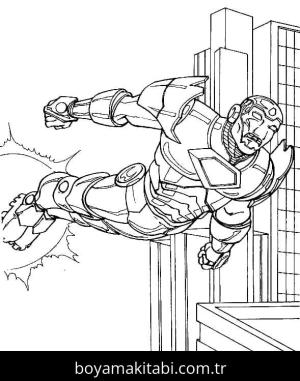 Demir Adam boyama sayfası – çocuklar için, çizgi film temalı