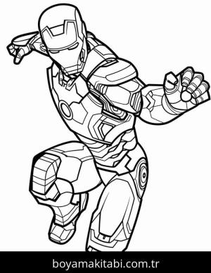 Demir Adam boyama sayfası – sevimli karakter, sanatsal çalışma