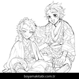 Demon Slayer boyama sayfası – yaratıcılık, eğlenceli etkinlik
