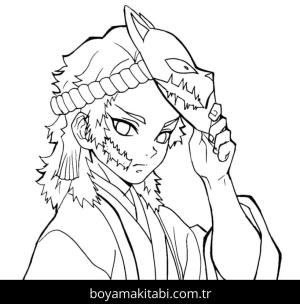 Demon Slayer boyama sayfası – boyama çalışması, yaratıcılığı geliştirir