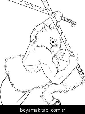 Demon Slayer boyama sayfası – sanatsal çalışma, çocuklar için