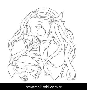 Demon Slayer boyama sayfası – renkli çizimler, okul öncesi