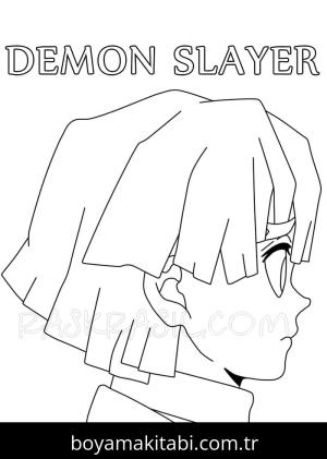 Demon Slayer boyama sayfası – boyama etkinliği, çocuk aktivitesi