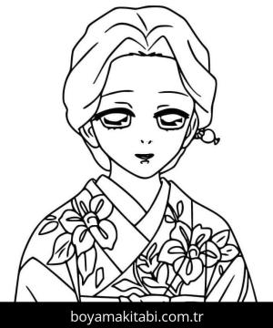 Demon Slayer boyama sayfası – basit çizim, kolay boyama