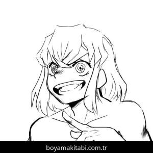 Demon Slayer boyama sayfası – eğlenceli etkinlik, el becerilerini geliştirir