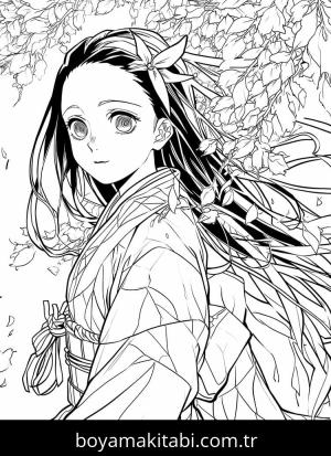 Demon Slayer boyama sayfası – eğitici aktivite, yaratıcılık