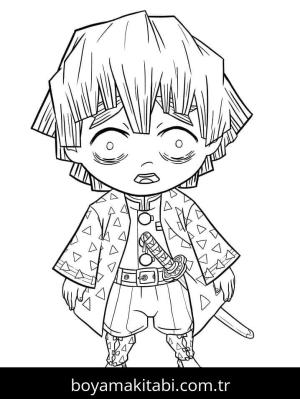 Demon Slayer boyama sayfası – okul öncesi, evde etkinlik