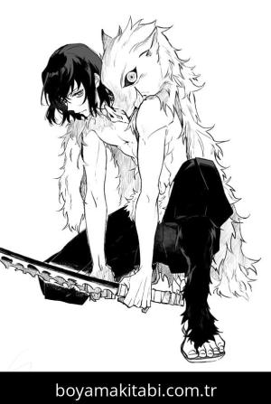 Demon Slayer boyama sayfası – boyama çalışması, yaratıcılığı geliştirir