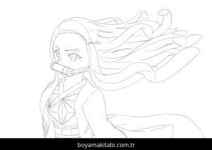 Demon Slayer boyama sayfası – PDF indir, sevimli karakter