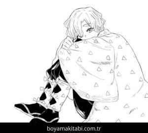 Demon Slayer boyama sayfası – eğitici aktivite, yaratıcılık