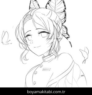 Demon Slayer boyama sayfası – kolay boyama, eğitici aktivite