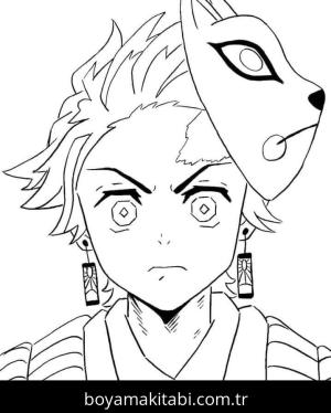 Demon Slayer boyama sayfası – PDF indir, sevimli karakter