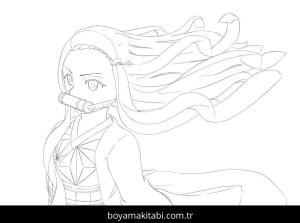 Demon Slayer boyama sayfası – renkli çizimler, okul öncesi